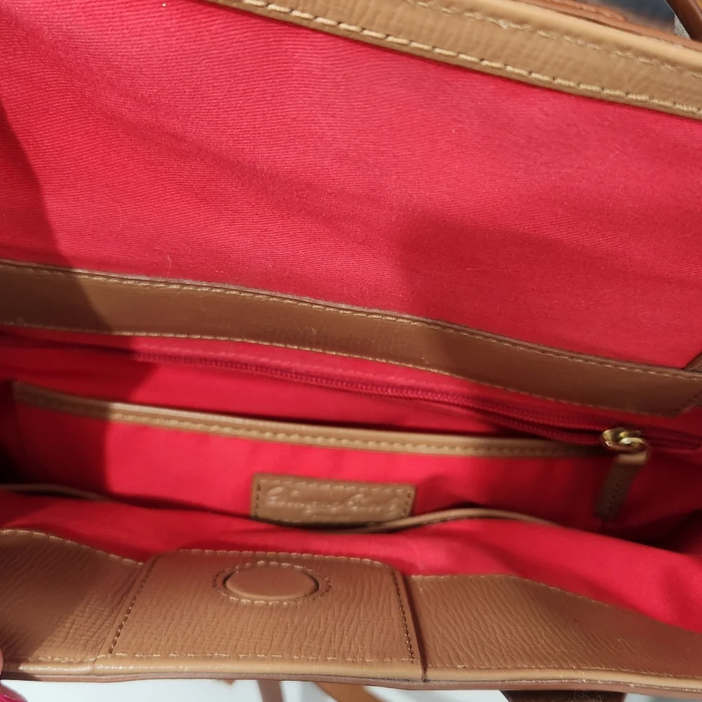Dooney & Bourke Morgan Saddle Tan Leather Handbag With Coin Wallet
